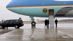 President Joe Biden lands at Michigan airport to visit Saginaw