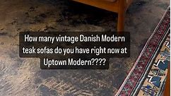 This newly reupholstered Danish Modern vintage sofa is just 1 of 7 sofas at Uptown Modern this week. Most from the 1960s, but several postmodern from the 1980-90s. PRICES AND DIMENSIONS CAN BE FOUND IN IUR WEBSITE (link in bio). Or on our Instagram Highlights. | Uptown Modern