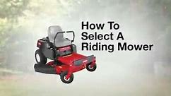 How To Select A Riding Mower