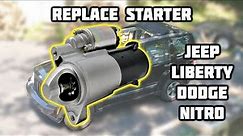 4 Easy Simple Steps How To Remove Replace Starter for Jeep Liberty Dodge Nitro 2007 2008 2009