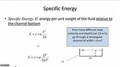 Specific energy diagram, critical depth, sub & super critical flow - CE 331, Class 24 (4 Mar 2024)