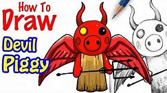 How to Draw Piggy Devil from Roblox