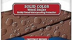 Thompson’s WaterSeal Solid Color Waterproofing Wood Stain and Sealer, Chestnut Brown, 1 Gallon