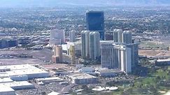 Cool daytime landing in Las Vegas. Past the hotels, this is from before the Sphere was built.