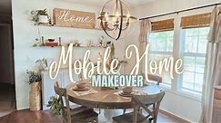✨NEW✨ MOBILE HOME BUDGET MAKEOVER | Building a DIY Buffet / Sideboard with stock cabinets CHEAP|