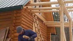 Building A Log Cabin - Ep.48 - Kitchen shelves Running water Gutters DIY Curtains