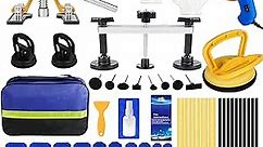 Dent Puller Kit, 63pcs Cars Paintless Dent Repair kit with Golden Lifter, Bridge Puller Tool, Dent Removal Kit for Auto Body, Hail Damage, Motorcycle Minor Dent Remove