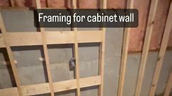 How we frame a wall for cabinets. #construction #realestate #basementfinishing | Built by Joe LLC