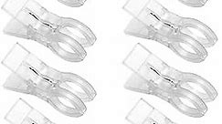 Lzttyee Clear White Beach Towel Clips Plastic Clothing Hanger Clamp Keep Your Towels from Blowing Away-Beach Chair or Pool Loungers on Your Cruise (8Pcs)
