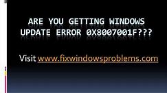 Fix Windows Update Error 0x8007001F
