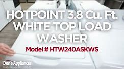 Hotpoint 3.8 Cu. Ft. White Top Load Washer (Model # HTW240ASKWS)
