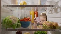Cute Little Girl Opens Fridge Door Stock Footage Video (100% Royalty-free) 1050644695 | Shutterstock