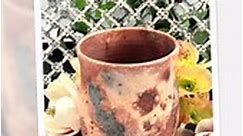 This Tigersmoon Design Saggar Vase is a beautiful marble-like pottery from raku clay. The technique is reminiscent of ancient pit-fired pottery with a modern element. I invite you to visit the shop today to see what inspires you. #828isgreat #ncartist #pottery #homedecore | Tigersmoon Design