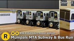 Munipals MTA R46 R160 Court Street Subway Run + Bus Action @Trainman6000