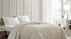 Beatrice Home Fashions Channel Chenille Bedspread, Queen, Ivory