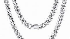 ChainsProMax Men's Chain Necklace 18 inch 6MM 316L Stainless Steel Cuban Link Neck Chain Mens Gifts