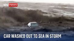 Greece flooding: Car washed out to sea in violent storm