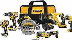 DEWALT 20V MAX Power Tool Combo Kit, 6-Tool Cordless Power Tool Set with 2 Batteries and Charger (DCK684D2), Yellow