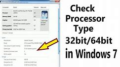 How to Check Computer Processor Type 32 Bit or 64 Bit in Windows 7 [Urdu/Hindi]