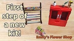 Emily's Flower Shop: The appliance pieces; cabinet, toaster and wrapping paper rack
