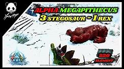 EASY ALPHA Megapithecus Boss Fight - 3 STEGOSAUR - Official PVE | ARK: Survival Ascended