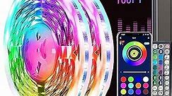 Led Lights 100ft(2 Rolls of 50ft) Smart APP Control Music Sync Led Strip Lights RGB Color Changing Led Lights Strips with Remote Led Lights for Bedroom Kitchen and Party