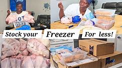 Stocking up my freezer on a budget for family of 5 | Money saving tips | Frezer organization