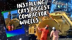 Installing gigantic compactor wheels