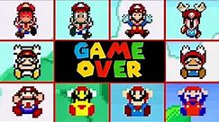 All Mario Game Over Screens & Death Animations - Mario Multiverse in SMB1