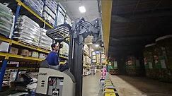 Reach truck operator doing what I do at Restaurant Depot!