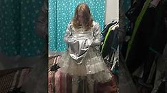 Super Silver PVC Maid and Clear Dress overtop, Dress up