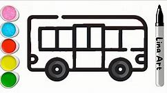 How to draw bus easy step by step| easy drawing for kids