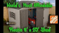 World's MOST AFFORDABLE - CHEAPEST - PLASTIC 8'x10' SHED - 10 YEAR WARRANTY - US LEISURE #157479