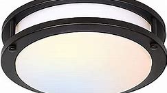 13 inch Flush Mount LED Ceiling Light Fixture, 2700K/3000K/3500K/4000K/5000K Adjustable Ceiling Lights, Oil Rubbed Bronze Saturn Dimmable Lighting for Hallway Bathroom Kitchen or Stairwell, ETL Listed