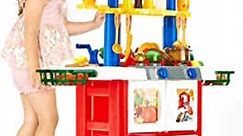 Kitchen Set for Kids - Kids Kitchen Playset with Sink, Cooking Spray, Faucet, Lights, Sounds, BBQ - 33" High - Pretend Play Kitchen for Kids Ages 4-8 - Toys for Girls - 3 Year Old Girl Birthday Gift
