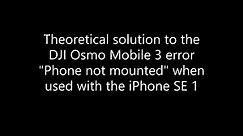Theoretical Solution to Phone not Mounted error in DJI Osmo Mobile 3 - Video Dailymotion