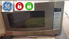 How to LOCK or UNLOCK GE Microwave Oven (Turn On Off Child Lockout Feature White Black Reset Option)