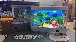 KCRPM Frutiger Aero Fish Lamp, 2024 New Frutiger Aero Fake Aquarium Decor, Toy Aquarium with Moving Fish, 3D Virtual Ocean in Motion, Fun Gift for Kids and Adults (1pc Small Fish)