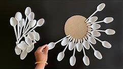 Beautiful Wall Hanging Craft Using Plastic Spoons / Paper Craft For Home Decoration / DIY Wall Mate