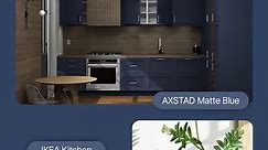 IKEA Kitchen Design - Axstad Matte Blue IKEA's Axstad Matte Blue Contrasted with Wood Countertops, Backspashes and Range Hood is an IKD Design Favorite. ➡️ https://inspiredkitchendesign.com/ #IKD #ikea #kitchen #design #interiordecoratingideas #kitcheninspo #interiordesigninspo #ikeahack #ikeahome #ikeausa #homedecor #homeorganization | IKD Inspired Kitchen Design