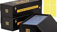 X PRO Trading Card Storage Box [3 PACK] Magnetic Lid | Toploader Storage Box Fits 800 Cards, 200 Toploaders, or 50 One Touch | Baseball Card Storage Box | Sports Card Storage Boxes - Labels included
