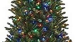 Honeywell 7.5 ft Pre-Lit Christmas Tree, Eagle Peak Pine Artificial Christmas Tree with 450 Color-Changing LED Lights, Xmas Tree with 1321 PVC Tips,Tree Top Connector, UL Certified