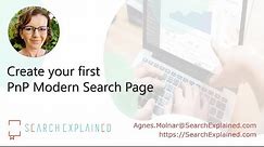 Create your first PnP Modern Search Page