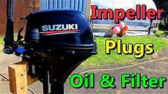 Suzuki DF20A 2017 2018 Outboard Impeller Oil Filter Plug Change Thermostat & Internal Anode Location