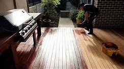 Deck Sanding Melbourne - Sanding a Merbau Alfresco deck