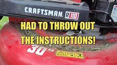 Replacing the blade on my Craftsman R110 Lawnmower. Had to do the opposite of the instructions!