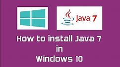 Java 7 (Oracle JDK 7) installation in Windows 10 | Java SE 7 Update 80