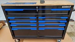 Kobalt 46.1" Wide 9 Drawer Black & Blue Wood Work Bench