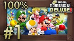 New Super Mario Bros. U Deluxe: 100% Walkthrough (4 Players) - World 1 - All Star Coins