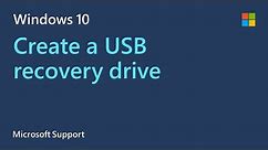 How to make a USB recovery drive in Windows 10 | Microsoft